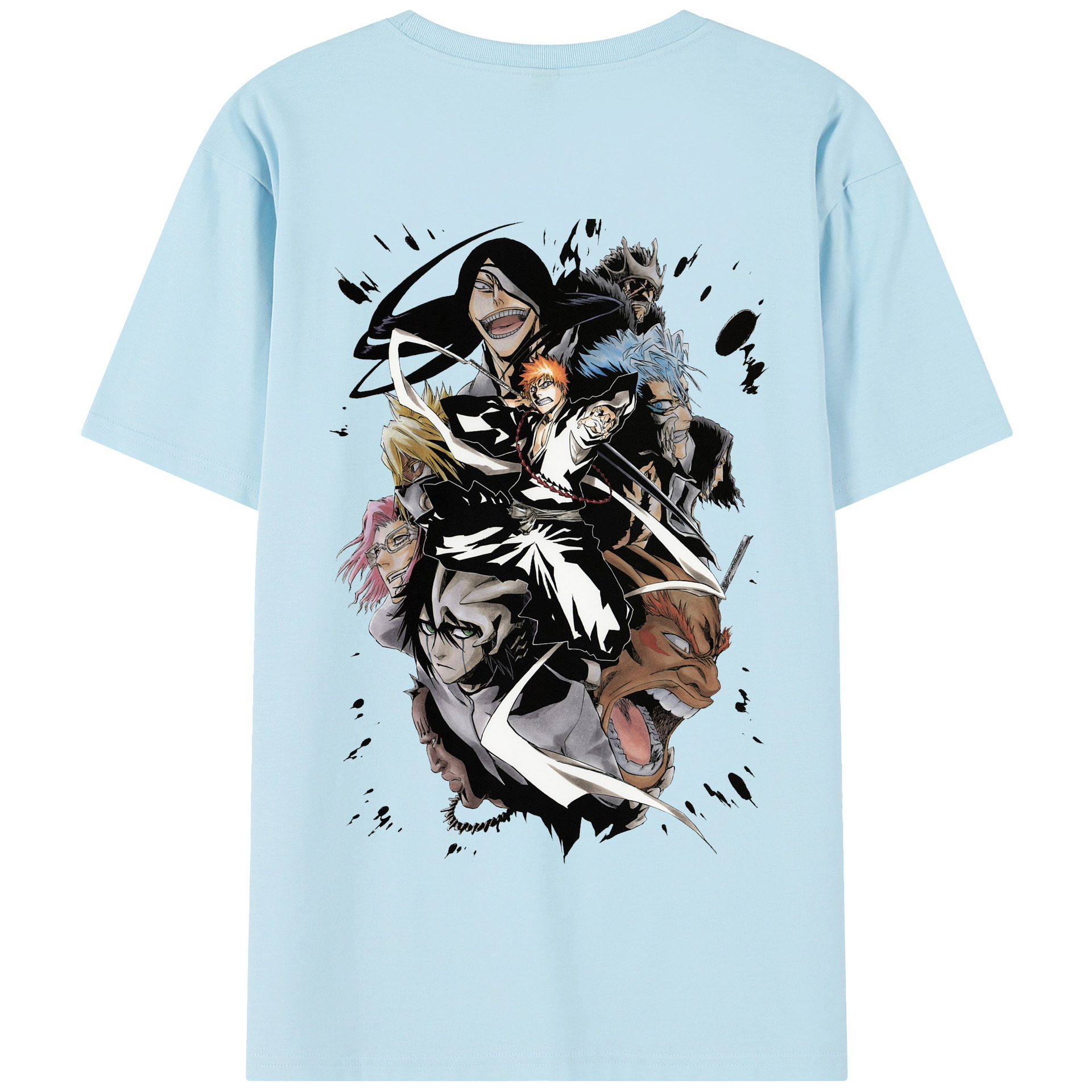 （画像用） ブリーチ 黒崎一護（くろさき いちご）BLEACH Kurosaki Ichigo 綿100％半袖Tシャツ（背面プリント）